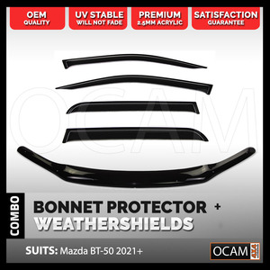 Bonnet Protector, Weathershields For Mazda BT50 09/2020 BT-50 Visors