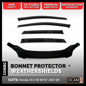Bonnet Protector, Weathershields For Honda CRV CR-V RE MY07 2007-09 Visors