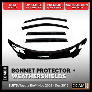 Bonnet Protector, Weathershields For Toyota RAV4 11/2005 - 12/2012 Visors