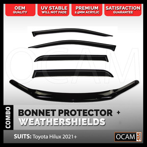 Bonnet Protector, Weathershields For Toyota Hilux N80 2015-2020 Visors