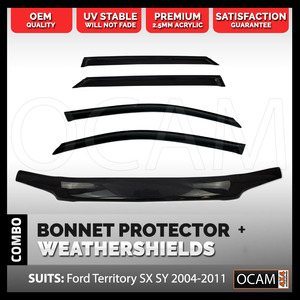 Bonnet Protector, Weathershields For Ford Territory SX SY Models 2004-11