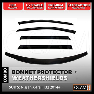 Bonnet Protector, Weathershields For Nissan X-Trail XTrail T32 2014-2020