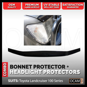 Bonnet & Headlight Protectors For Toyota Landcruiser 100 Series 1998-2005