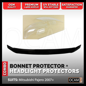 Bonnet Protector, Headlight Protector For Mitsubishi Pajero 2007-2017 4x4