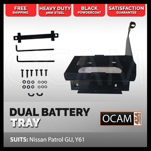OCAM Dual Battery Tray for Nissan Patrol GU, Y61, Under Bonnet