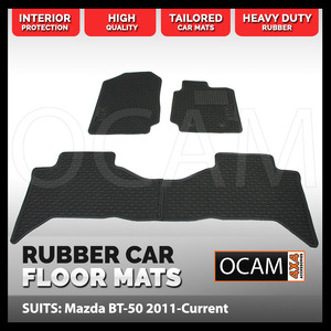 CMM Rubber Car Floor Mats for Mazda BT-50 2011-07/2020, Dual Cab