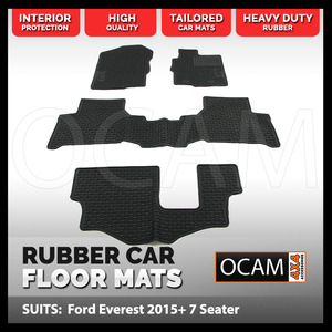 CMM Rubber Car Floor Mats for Ford Everest UA 2015-Current 7 Seater