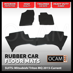 CMM Rubber Car Floor Mats For Mitsubishi Triton MQ MR 2015-Current