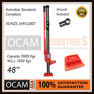 High Lift Jack Farm Heavy Duty Red 48 inch & Base Plate 4x4 4WD