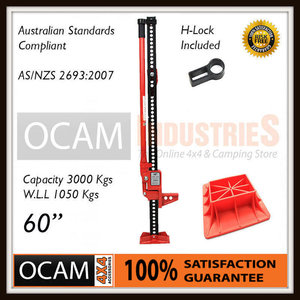High Lift Jack Farm Heavy Duty Red 60 inch & Base Plate 4x4 4WD