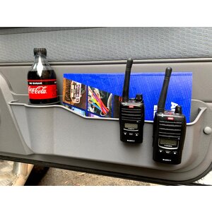 Department of the Interior Door Pockets (Front) With Drink Holder for Toyota Landcruiser 70 Series, All Models, Black or Grey