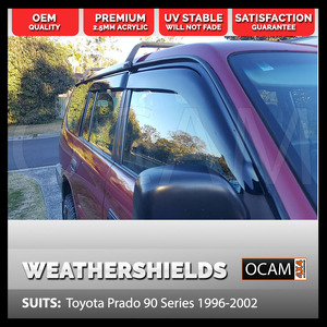 OCAM Weathershields Visors For Toyota Landcruiser Prado 90 Series 96-02