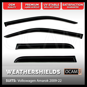 OCAM Weathershields for Volkswagen Amarok 2009 - 2020 Window Door Visors
