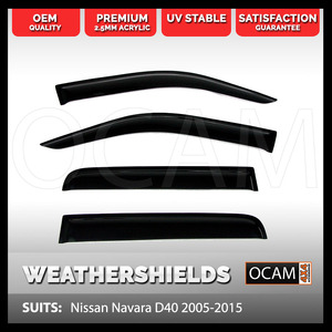 Weathershields for Nissan Navara D40 2005-2015 Window Visors