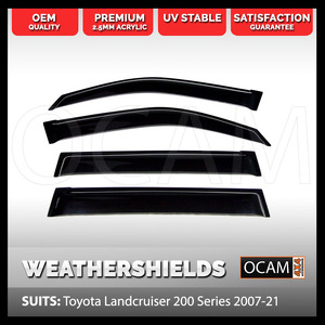 OCAM Weathershields For Toyota Landcruiser 200 Series 2007-2021 Window Visors