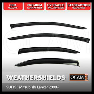 OCAM Weathershields for Mitsubishi Lancer 2008+ Window Visors Tinted