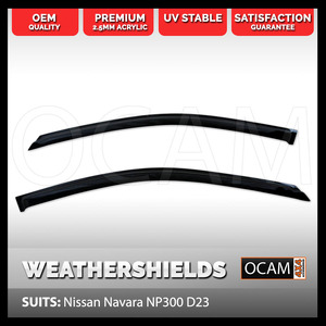 OCAM Weathershields For Nissan Navara NP300 D23, 2015-Current, Window Visors