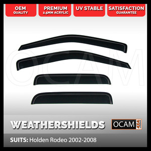 OCAM Weathershields For Holden Rodeo 2003-2008 Window Door Visors Windshields