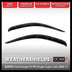 OCAM Weathershields For Ford Ranger PJ-PK Single Super Cab 2006-2011 Window Door Visors