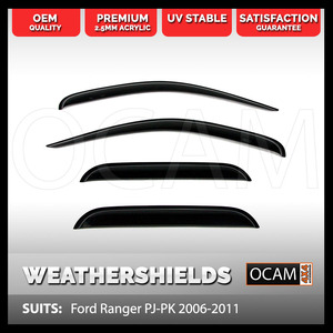 OCAM Weathershields For Ford Ranger PJ-PK 2006-2011 Window Door Visors