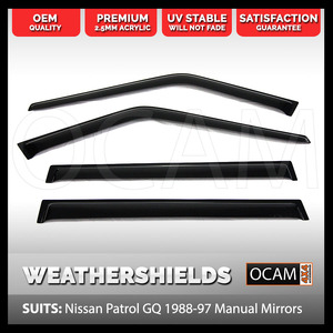 OCAM Weathershields For Nissan Patrol GQ 88-97 Manual Mirrors Maverick Visors