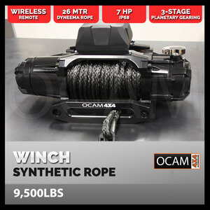 OCAM Premium Electric Fast Winch 9500LBS 26M Synthetic Dyneema® Wireless Remote 4WD 12V