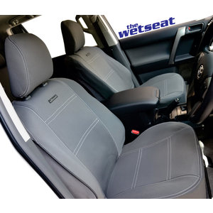 Front Row Wetseat Tailored Neoprene Seat & Armrest Covers for Toyota FJ Cruiser 03/2011-Current, Mid Grey With White Stitching