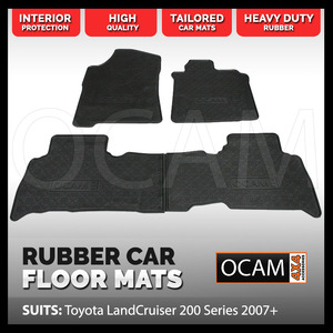 Rubber Floor Mats for Toyota LandCruiser 200 Series 2007-Current Car Mats