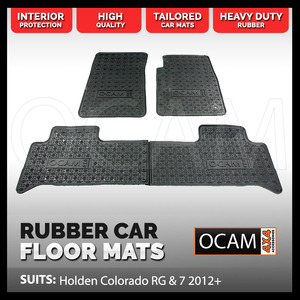 Tailored Rubber Floor Mats for Holden Colorado RG & 7 2012-14 Car Mats