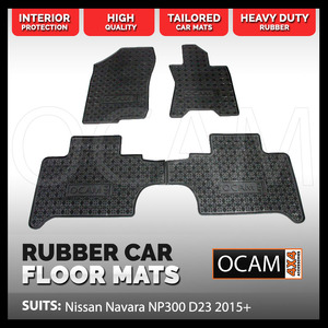 BRAND NEW Tailored Rubber Floor Mats for Nissan Navara NP300 D23 2015-Current, Car Mats