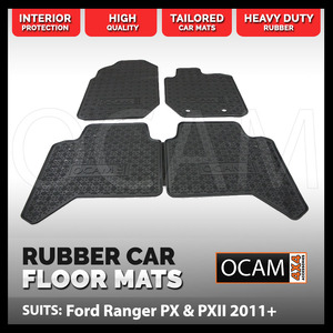 Rubber Floor Car Mats for Ford Ranger PX & PXII T6 XLT XLS XL Wildtrack 2011+