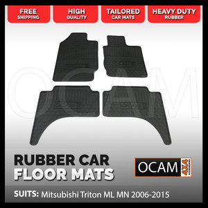 BRAND NEW Rubber Floor Car Mats For Mitsubishi Triton  ML MN 2006-2015