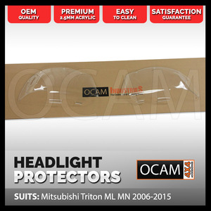 OCAM Headlight Headlamp Protectors for Mitsubishi Triton ML MN 2006-2015 Covers