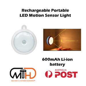 LED Motion Sensor Night Light Rechargeable Battery Reading Torch Camp