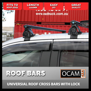 Universal Roof Cross Bars With Lock -  Black Texture Powder Coat