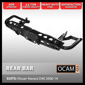 Rear Bar for Nissan Navara D40 2006-2014, ADR Compliant, Tow Bar