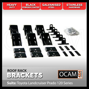 Set of 6 Roof Rack Brackets for Toyota Landcruiser Prado 120 Series 4x4