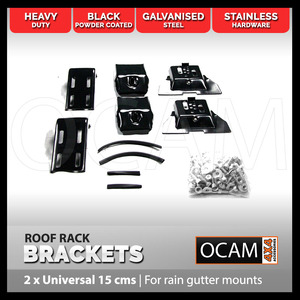 Set of 2 Roof Rack Brackets Universal 15 cms - For Rain Gutter Mounts 4X4