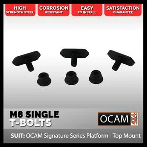 M8 Single T-Bolts (3pcs) with matching Nyloc Flanged Nut to Suit OCAM Signature Series Platform - Top Mount