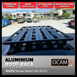 OCAM CMM Aluminium Platform Flat Roof Rack for Nissan Patrol Y62 2012-26, 2200 x 1450mm