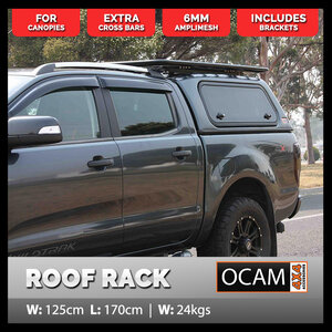 OCAM Aluminium Canopy Roof Rack Flat Alloy 3/4, 1700 x 1250mm, With Rollers