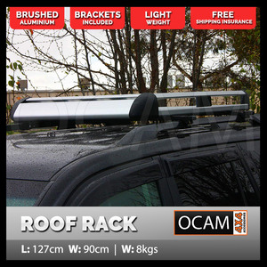 Universal Aluminium Roof Rack for Luggage Cargo, Silver, 1270 x 900 x 130mm, Basket