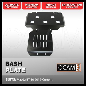 OCAM Steel Bash Plate For Mazda BT-50 2012-07/2020, 4mm Steel, Black BT50