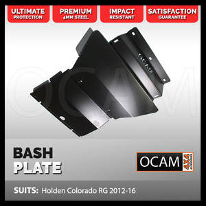 OCAM Steel Bash Plates For Holden Colorado RG 2012-06/2016, 4mm Steel Black