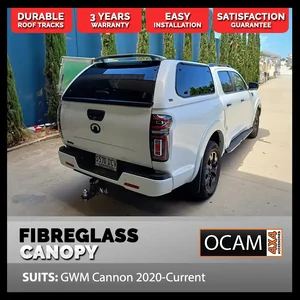 OCAM 4x4 Fibreglass Canopy For GWM Cannon 2020-Current, Dual Cab