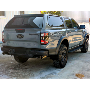 OCAM 4x4 Fibreglass Canopy for Ford Ranger PX 11/2011-07/2022, Dual Cab Windows: Mechanical Lift Up, Canopy Colour: Absolute Black - 5G9Z