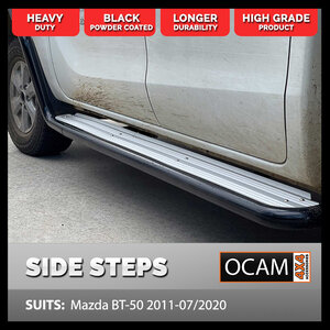 OCAM Heavy Duty Steel Side Steps for Mazda BT-50 2012-07/2020