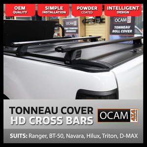 Heavy Duty Cross Bars (2 pcs) for Retractable Tonneau Covers, Ranger PX, Ranger NEXT GEN, BT-50, NP300, X-Class, GWM CANNON, BYD Shark 6