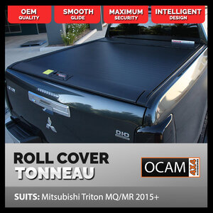 Retractable Tonneau Cover For Mitsubishi Triton MQ/MR, 2015-Current, Dual Cab, Manual Roller