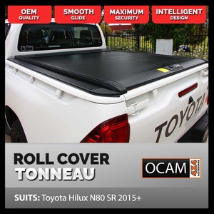 Retractable Tonneau Roll Cover For Toyota Hilux N80 SR, 2015-On, Dual Cab, Manual Roller Shutter